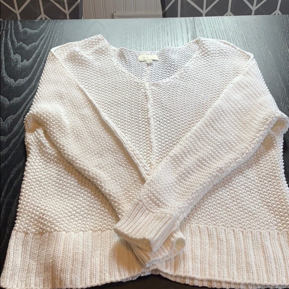 XS lucky brand crochet sweater- white